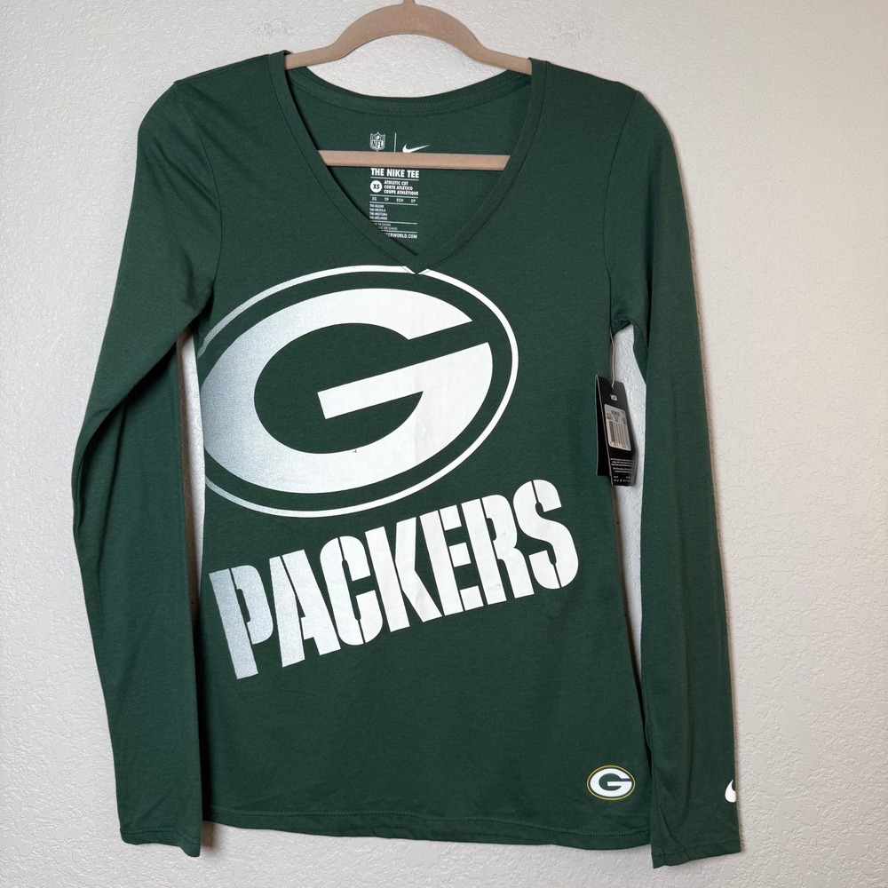 Nike NFL Green Bay Packers Long‎ Sleeve Shirt Womens XS